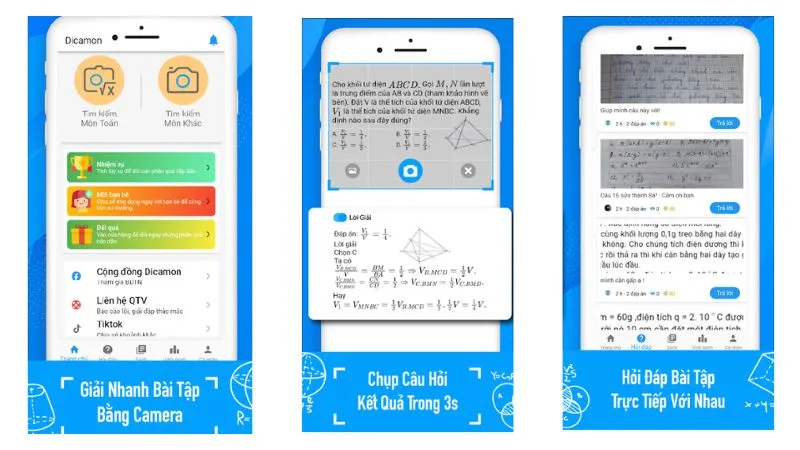 Dicamon apk Giải Bài Tập Bằng Camera Trong 3 Giây