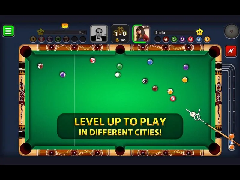 Đồ họa tối giản, hiệu ứng chân thật trong 8 Ball Pool Apk