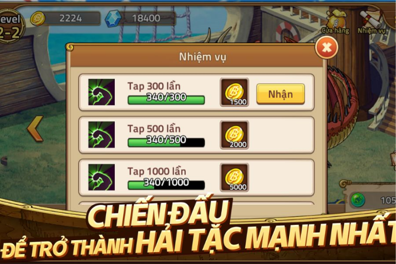 Chơi mượt với full tính năng được mở khóa có trong bản Huyền Thoại Hải Tặc Hack