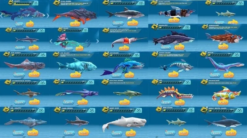 Tiến Hóa Cá Mập Và Mở Khóa Nhiều Loài Mới Trong Hungry Shark Evolution Hack