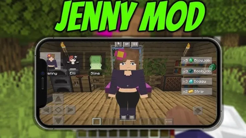 Jenny mod minecraft cùng người chơi chiến đấu bảo vệ nhà cửa