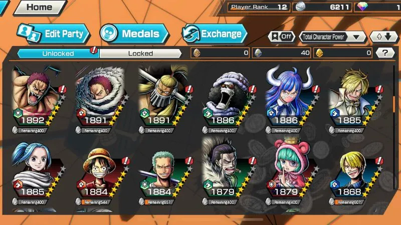 Dàn nhân vật Luffy Gear 5 và Zoro chuẩn nguyên tác anime trong One Piece Bounty Rush.