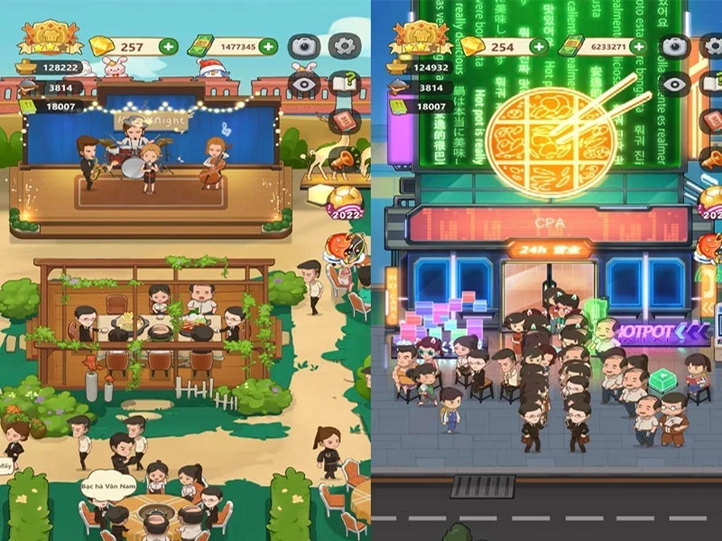 Phát triển và mở rộng tiệm lẩu trong Tiệm Lẩu Đường Hạnh Phúc Mod Apk